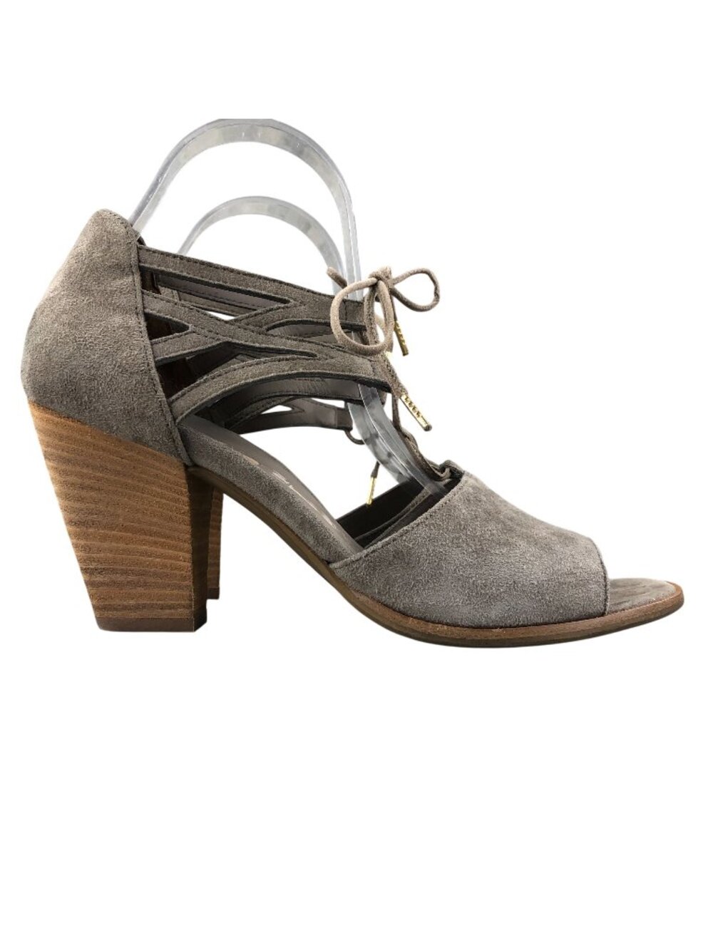 Paul Green Women's UK 7 (US 9.5) Veronica Brown Suede Lace-Up High Heel Sandals